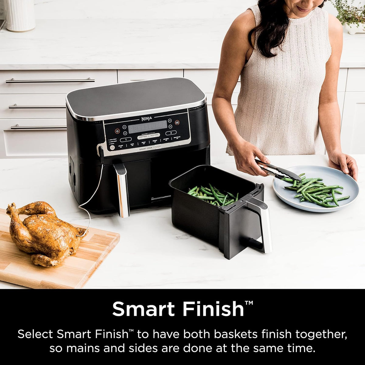 DualZone Smart XL Air Fryer with 2 Independent Baskets 